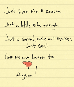 just give me a reason lyrics